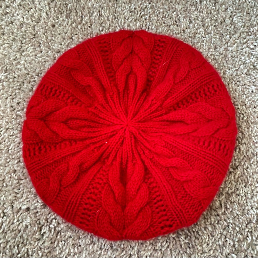 Red cashmere beret